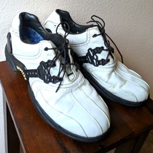 White Oxford-Style FootJoy LT Golf Shoes - Men's Size 10